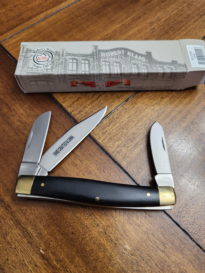 Robert Klaas Black Synthetic 4" Stockman KC2325