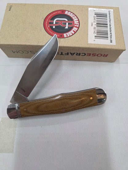 RoseCraft Blades - Brown Micarta - Cumberland River Coke Bottle RCT026-LBM