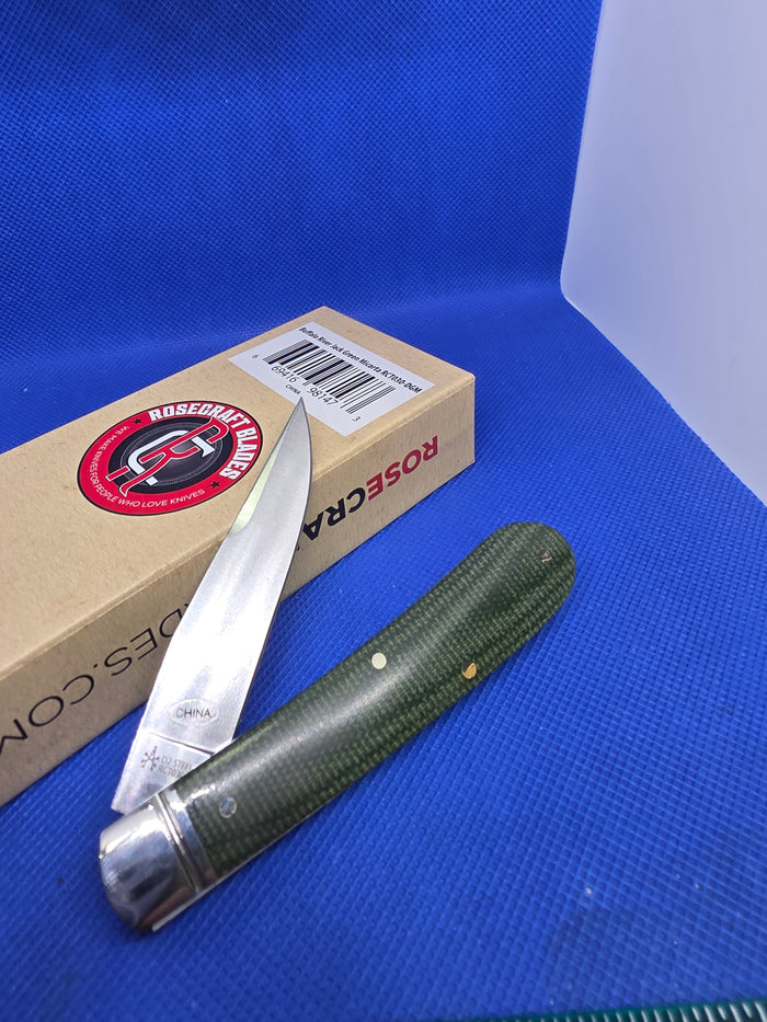 Rosecraft Buffalo River Jack Dark Green Micarta RCT030-DGM