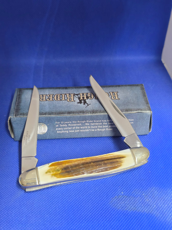 Rough Ryder - Bark Pearl Muskrat Knife - Rare Find