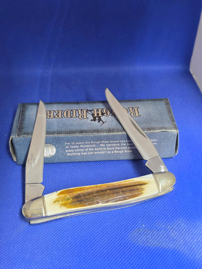 Rough Ryder - Bark Pearl Muskrat Knife - Rare Find