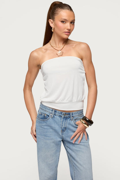 Lanah Back Cutout Strapless Top