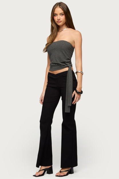 Margotte Striped Strapless Top