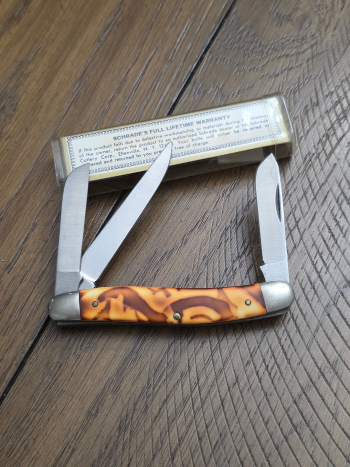 Schrade USA 896K Butter & Molasses Synthetic Stockman New with Box