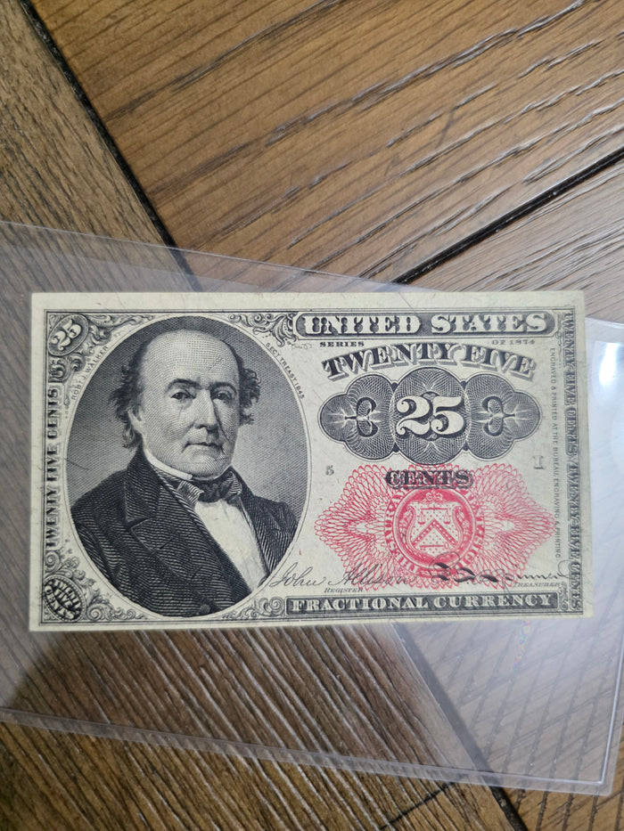 United States Twenty Five Cent .25¢ Fractional Currency Series of 1874
