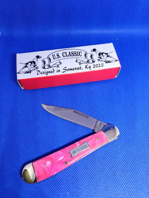 US Classic Copperhead Smooth Hot Pink!!! Single Blade Slip Joint Pocket knife 70-1-019