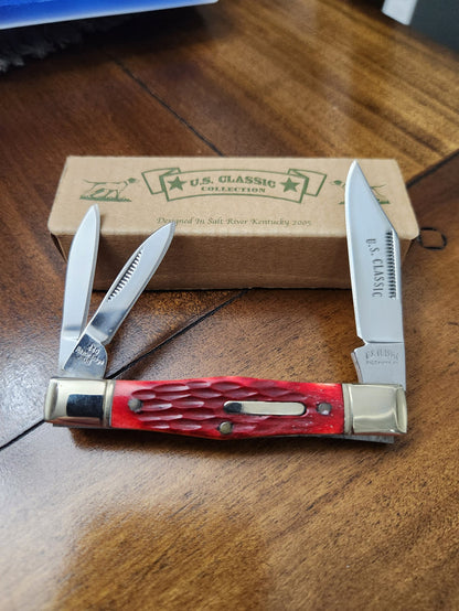 US Classic Whittler Red Jig Bone Pocket Knife Salt River KY - 019RD