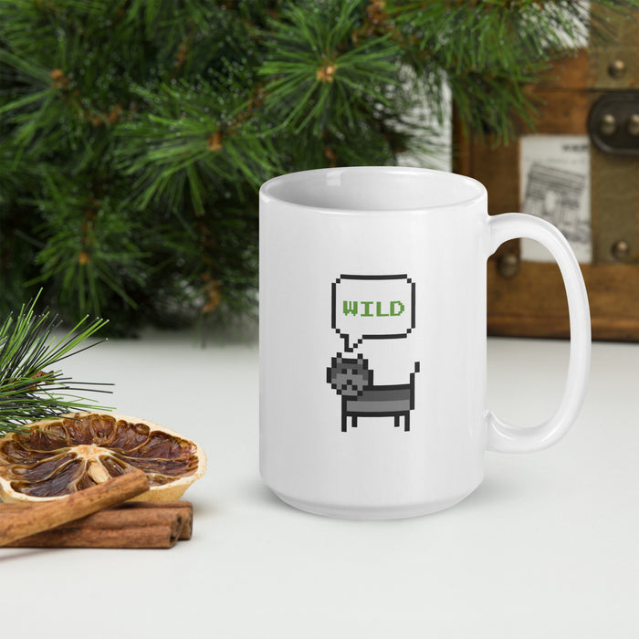 White glossy mug