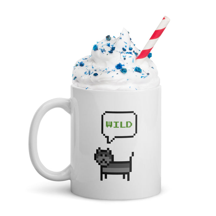 White glossy mug